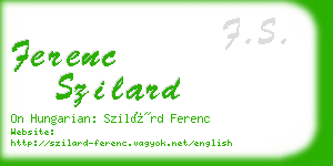 ferenc szilard business card